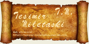 Tešimir Miletaški vizit kartica